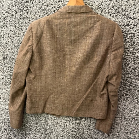 Union made  Vintage Size 10 Wool Jacket Fully Lined plaid Tan  Long Sleeve - Picture 8 of 12